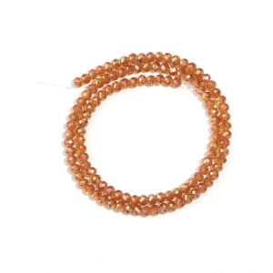 1 Strand Faceted Rondelle Crystal Glass Beads Flat Loose Spacer Beads for DIY Bracelet Necklace Jewelry Making Accessories