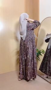 Midi Dress Twill Rayon Premium || Gamis Terbaru Kekinian || Gamis Rayon Grade A Premium By RIFLA FASHION