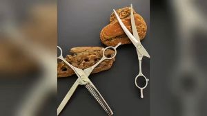 Pet Scissors Kit Curved Shape Grooming Scissor for Dogs Cats Sharp and Durable with Storage Bag Safty Pet Grooming Scissors Round Head Professional Stainless Steel Dog Scissors Pets Shears Animal Cutting Portable Set