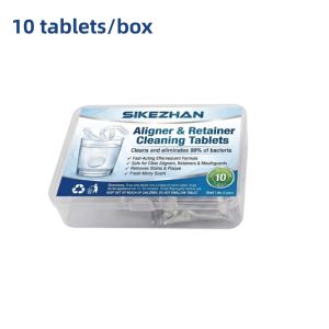 SIKEZHAN Aligner & Retainer Cleaner Tablets 99.9% Antibacterial Effervescent Cleanser for Denture Mouth Guard Mint Fresh 10 Pcs