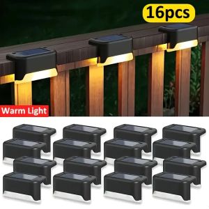16 PCs of solar outdoor deck lights commercial street LED step lights suitable for balconies terraces stairs fences lanes paths
