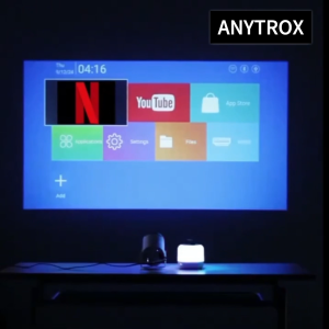 ANYTROX Máy chiếu mini cao cấp HY300 mới là máy chiếu LED thông minh chạy Android 11 có loa tích hợp hỗ trợ phát trực tuyến YouTube và Netflix trình chiếu không dây WiFi và tự động lấy nét.