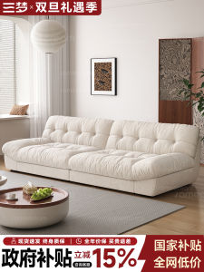 Government Subsidy Italian Minimalist Detachable Cat Scratching Couch Living Room Small Apartment Chenille Straight Row Cloud Sofa