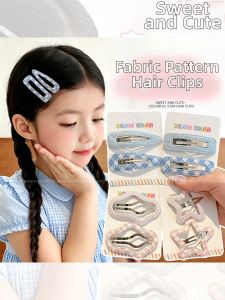 PINK EMPRESS | Plaid Childrens Hair Clips Forehead Side Bangs Clip