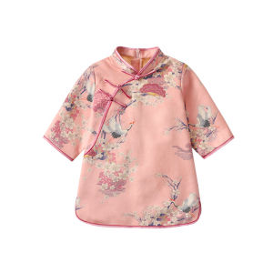 ชุดเด็กผู้หญิง ชุดจีนโบราณสไตล์ฤดูใบไม้ผลิและฤดูใบไม้ร่วง ชุดจีนโบราณสำหรับเด็ก ชุดผ้าไหมจีนสำหรับเด็กผู้หญิง ชุดเด็กผู้หญิง