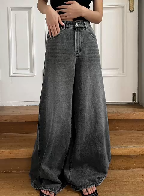 Baggy Pants Denim High Waist Wide Leg For Women
