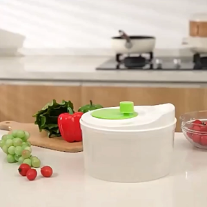 2 in 1 Salad Spinner Vegetable Dryer Large Capacity Handheld Vegetable Washer Dryer Drain Basket Anti-Slip Base Kitchen Essentials Kitchen Tool Set