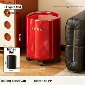 TAOCHUAN | Tall Mobile Waste Bin With Wheels Large Capacity