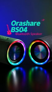 Orashare BS04 Bluetooth Speaker 20W Super Sound TWS Subwoofer Speaker Dual Wireless Speaker With RGB Light 4000mAh Super Bass Speaker Bluetooth Support BT5.3 TF Card AUX USB Port
