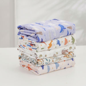 Elinfant 1 PC Bamboo Cotton Muslin Swaddle Blankets Digital Prints High Quality 120*110cm Newborn Baby Receiving Blankets