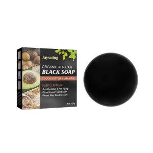 Jaysuing Organic African Black Soap Uneven Skin Tone Acne Blackhead Removal Face Black Soap Anti Rebelles Anti Acne Moisturizing Whitening Body Wash With Avocado Oil Deep Cleansing Moisturzing Remove Mites Rich Foam(120g)