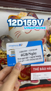 ( TRỌN 1 NĂM ) SIM 4G VINAPHONE TẶNG 6GB 1 NGÀY NGHE GỌI MIỄN PHÍ - SIM 12VD149 / 12D159V THẢ GA TRUY CẬP MẠNG . FREESHIP - CHƯA KÍCH HOẠT.
