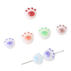 10/20Pcs Mixed Color Cute Cat Paw Resin Beads Pendant Loose Bead For DIY Jewelry Making Necklace Bracelet Charm Accessories