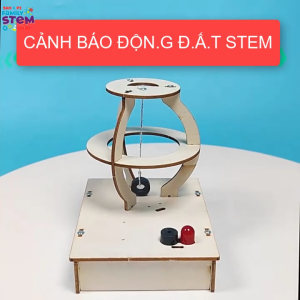 Bộ lắp ráp gỗ STEM thông minh Máy Báo Đ.Ộ.N.G Đ.Ấ.T tự động cảm biến báo động bằng còi chạy pin AA.stemsanpi