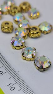 STONE BATU KRISTAL CANGKANG GOLD DAN SILVER MATA AB KUALITAS BAGUS DAN KILAU PER LUSIN