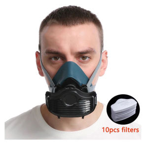 Silicone Dustproof Half Gas Mask With Goggles 3701 Filter cotton Suitable For Spray Paint Carpentry Grinding House Decoration