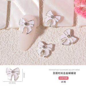 Internet Celebrity Nail Art Bows Alloy Metal Accessories Zircon Three-Dimensional Popular Hot-Selling Product Super Shining Nails Diamond Decorations