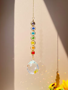1pc Crystal Suncatcher Mobile Meditation Home Decor Rainbow Maker Prism Suncatcher (Rainbow and Fantasy)