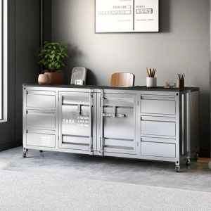 Industrial Style Sideboard Container Locker Iron Restaurant Hot Pot Roast Meat Shop Equipment Sideboard Liquor Cabinet Bucket Cabinet