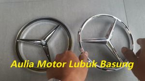Emblem OEM Logo Mobil Mercy Mercedes Benz Besar Diameter 17.5 cm - Chrome