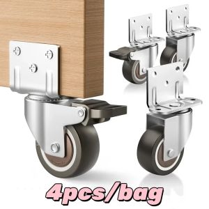 4pcs/lot Heavy Duty Furniture Wheel Castor Silent Trolley Wheel Universal Swivel Casters for Table Chair Sofa with/without Brake