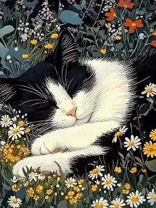Cute Cat Animal Artwork Jigsaw Puzzle 500/1000/1200/2000PCS Stress Relief Puzzle Wall Art Decor Gift