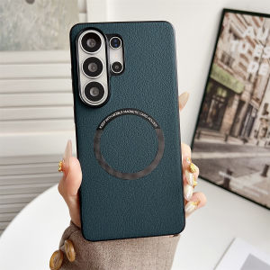szhaiyu | Magnetic Leather Phone Case for Samsung S26 Ultra S25 S24 Plus S23FE A57 A37 A17 A56 A36 A26 For Magsafe Wireless Charging Cover