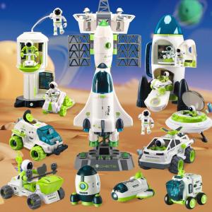 Childrens Spacecraft Model Series Alien UFO Galaxy Spaceship Astronaut Boy Toy Rocket Educational Building Blocks Toys for Kids