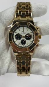 Mens Watch Trendy Fashion Steel Belt Three-Eye Scale Quartz Watch