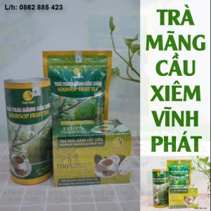 Trà mãng cầu xiêm Vĩnh Phát 100% từ trái mãng cầu xiêm hữu cơ giúp thanh lọc cơ thể ngủ ngon tốt cho người tiểu đường cao huyết áp