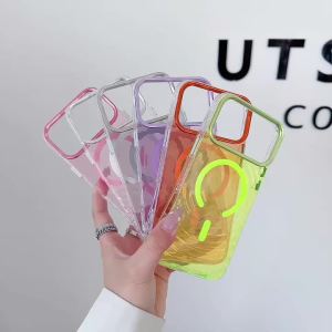 Luxury Transparent Rippling Waves IMD Magnetic For Magsafe Phone Case For iPhone 17 16 15 14 Pro Max 13 Shockproof Clear Cover