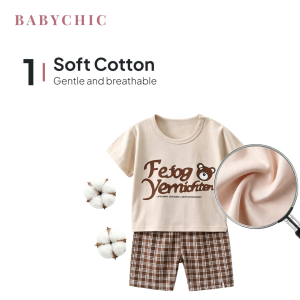 Kids Shirt Shorts Set 0-5 Years Set Baju Lengan Pendek Seluar Pendek Budak Soft Cotton Casual Wear