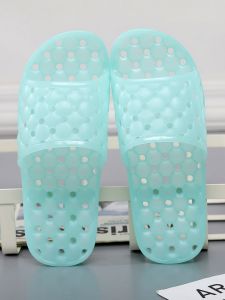New Womens Summer Plastic Slippers Leaky Beach Bathroom Home Anti-slip Soft Bottom Sandals Quick Dry Hollow out Simple Style
