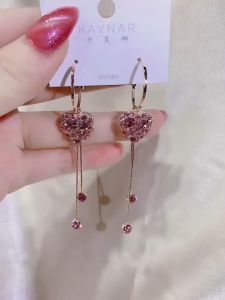 Bông tai trái tim tua rua đi chơi SA602 S925 - khuyên tai nữ bông tai cho bé gái khuyên tai nữ sang chảnh bông tai nữ hàn quốc bông tai nữ dài khuyên tai nữ hàn quốc bong tai nữ đơn giản BSTKD - [NaLa Shop]