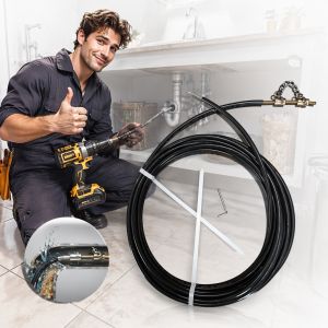 Flexible Drain Cleaning Cable 65Mn Spring Steel Plumbing Snake Hex Shank Drill Attachment Pipe Clog Remover for Sink Sewer