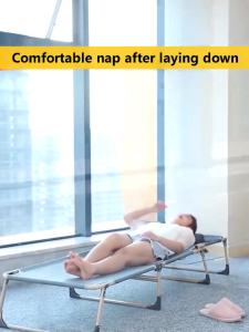 Foldable Single Bed With Foam-Filled Backrest It Can Be Reclined And Adjusted For Folding Portable Outdoor Waterproof Office Nap Sofa Beach Camping