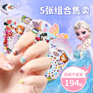 Disney Princess Elsa Nail Stickers for Bé Gáis Non-toxic Odorless Frozen Princess Nail Art Stickers Toy Cartoon Shape