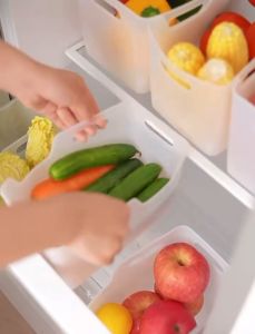Multipurpose Storage Basket Refrigerator Vegetable Storage Box Desktop Snack  Organizer Plastic Cabinet Organization Bathroom Soft Storage Basket
