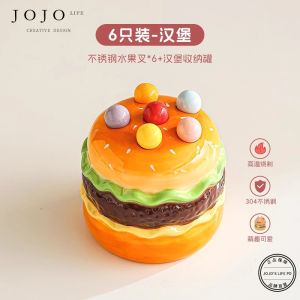 Creative Cute Stainless Steel Fruit Forks JOJOS L PD.vote Burger Home Use Small Forks Reusable Dining Utensils