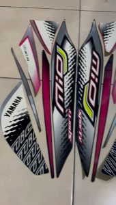stiker striping yamaha mio j 2013 hitam pink lis body standar berkualitas original