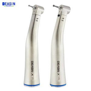 Dental Low Speed Handpiece Contra Angle Blue Ring X25 X25L 1:1 Internal Water Spray Fiber Optical Handle Tools