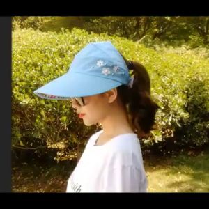Topi Visor Lipat Wanita Casual Pelindung Sinar UV Anti UV Untuk Pantai / Outdoor/Fashion Import