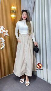 Sakaaboom Rok Korean Style Nuna Skirt Katun Twill Premium Kancing Depan