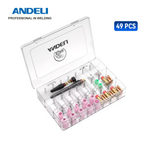 ANDELI TIG Welding Torch Accessories Nozzle Ring Cover Gas Lens Glass Cup Kit for WP17/18/26 Torch Welding Soldering Supplies