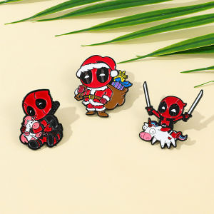 Deadpool Bag Shirt Brooch Pin Metal Badge Brosche for Women Movie Cosplay Jewelry Fan Gift Christmas