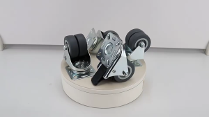 4pcs Heavy Duty Swivel Castor Wheels 50mm 2 -inch Two -wheel Rubber TPR Flat Bottom Double Brake Wheel