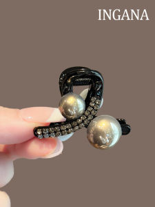 กิ๊บติดผมรูปฉลามขนาดเล็กพร้อมไข่มุก ทรงเรขาคณิต สไตล์เกาหลี แฟชั่นฤดูใบไม้ร่วง 2024 กิ๊บติดผมสุดเก๋สำหรับผู้หญิง