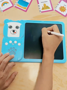 Talking Flash Cards Machine with LCD Drawing Board Early Learning Educational Toys with 112 Words Electronic Audio Book Preschool Interactive Learning Toys for kids boys girls Children Birthday Gift
