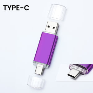 Jaster | TYPE-C 2 IN 1 USB 3.0 Flash Drive 128GB 32GB Memory Stick 64GB 16GB Wedding Gift Pen Drive 8G Silver Plastic USB Stick Pendrive