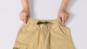 TLAENSON Boys Joggers Cargo Pants for Kids Drawstring Elastic Waist Cotton Twill Jogging School Pant